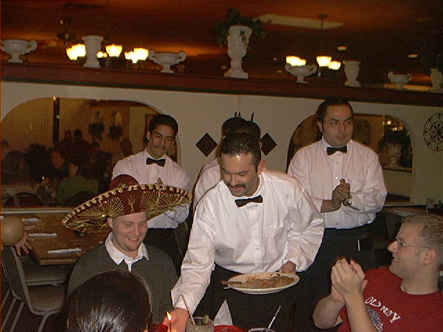 From left to right: Katy, Brent, our waiter, and Shaun.